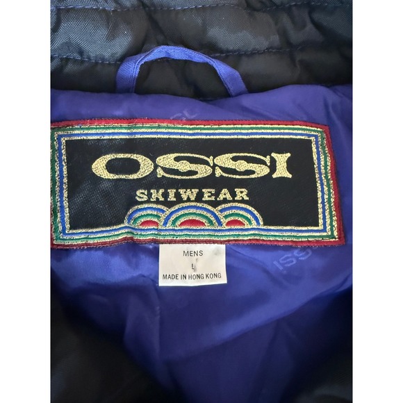 VTG OSSI Skiwear 90s Y2K One Piece Ski Suit Size L Colorblock Retro Insulated - Picture 11 of 12